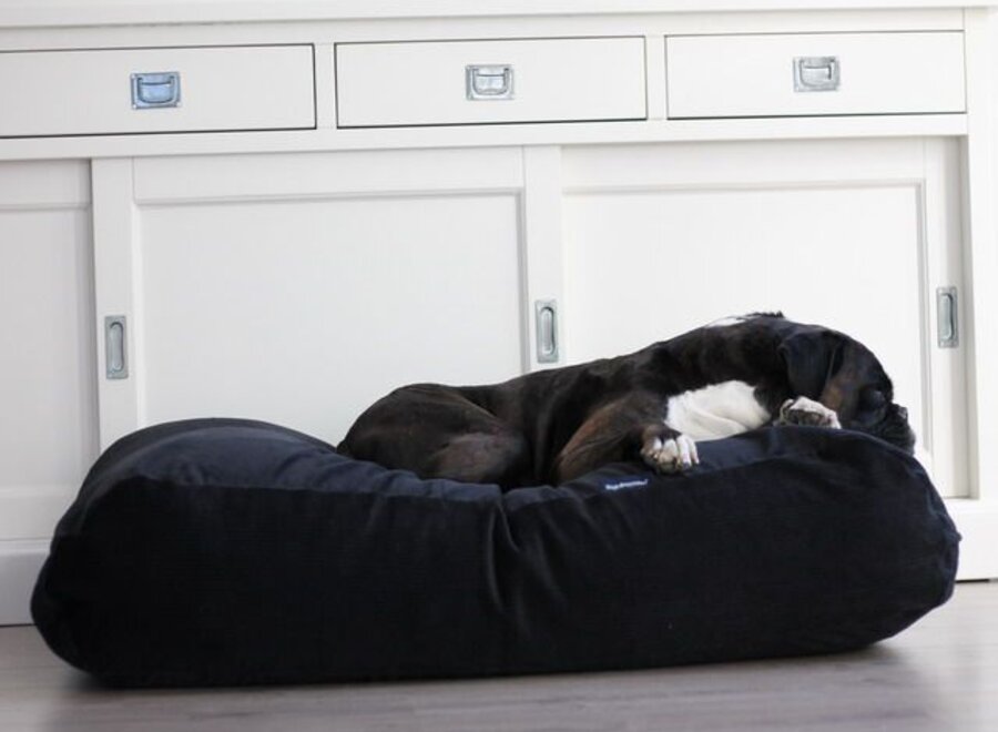 Dog bed black corduroy small