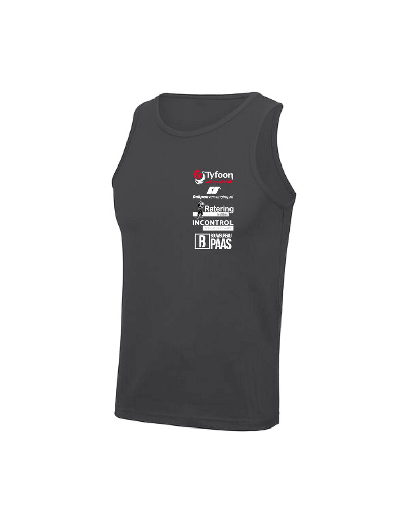 WOW sportswear VC Tyfoon Dames Beachhemd zwart met clublogo en Clubsponsoren