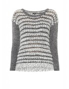 Eureka Women Knitted Sweater White / Grey
