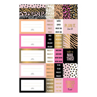 Stickersheets Pink & Gold set 3 sheets, per 10 sets