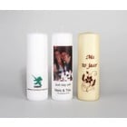 Bedrukte kaarsen 250/80 mm met staffelkorting vanaf € 6,99.