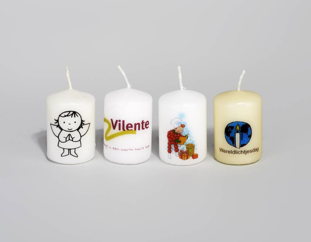 Stier Afkeer Verouderd Kaarsen bedrukken bij de beste drukkerij in NL - Kaarsen-online