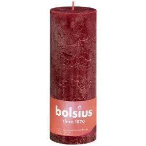 Bolsius kaarsen Rustiek stompkaars 190/68 Velvet Red