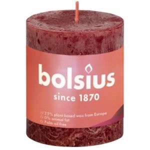 Bolsius kaarsen Rustiek stompkaars 80/68 Velvet Red