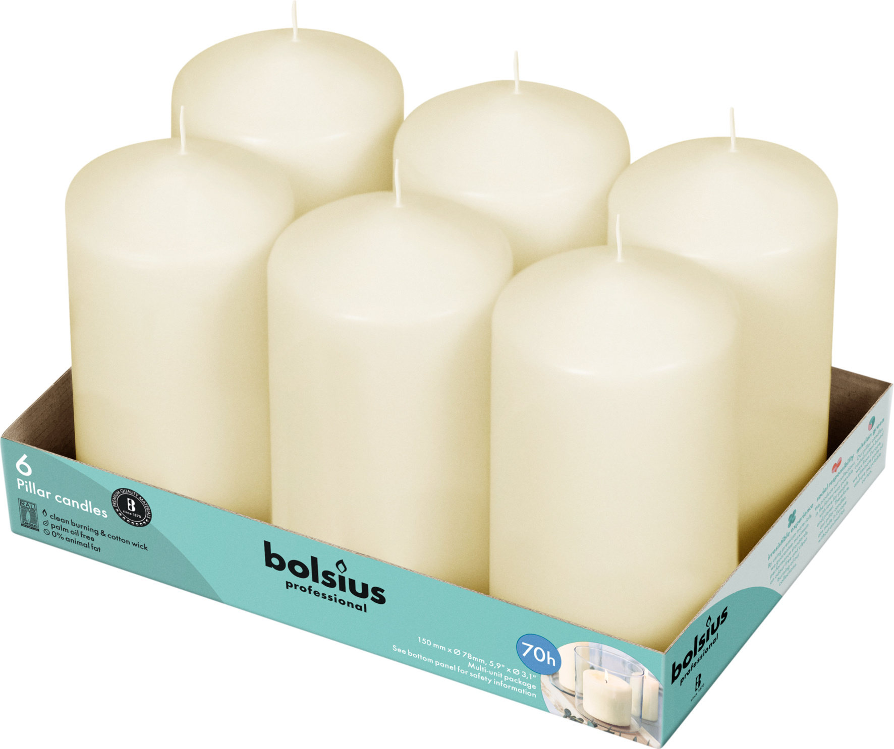 alleen De andere dag Muf Bolsius Stompkaarsen tray 6 stuks 150/80 mm ivoor online kopen -  Kaarsen-online