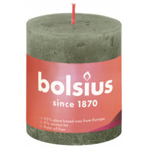 Bolsius kaarsen Rustiek stompkaars 80/68 Fresh Olive