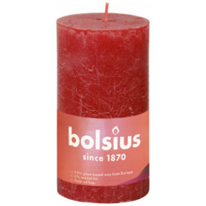 Bolsius kaarsen Rustiek stompkaars 130/68 Delicate Red