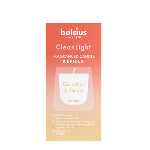 Bolsius Clean light duurzaam navulling 2 pack  Grapefruit / Ginger. 2 stuks in een verpakkingen - Copy - Copy - Copy