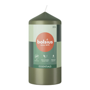 Bolsius kaarsen Stompkaarsen 120/60 mm Olive Green