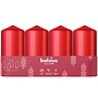 Bolsius kaarsen Stompkaars 100/48 mm Delicate Red Tray 4 stuks