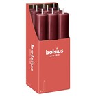 Bolsius kaarsen Rustieke tafelkaarsen XL Shine Velvet Red  230/30 mm 9 stuks in een doos