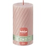 Bolsius kaarsen Rustiek Twist stompkaars 130/68 Misty Pink