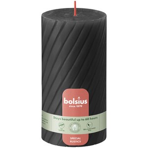 Bolsius kaarsen Rustiek Twist stompkaars 130/68 Stormy Grey