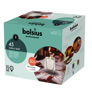 Bolsius kaarsen Horeca StylEco navullingen 82/63 doos 45 stuks, Wit