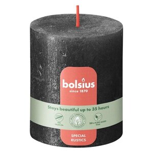 Bolsius kaarsen Kleine Shimmer Stompkaars 80/68 Antraciet
