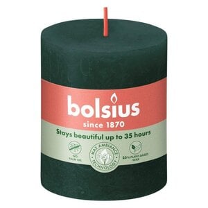 Bolsius kaarsen Rustiek stompkaars 80/68 Pine Green
