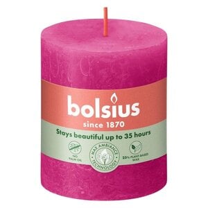 Bolsius kaarsen Rustiek stompkaars 80/68 Fuchsia