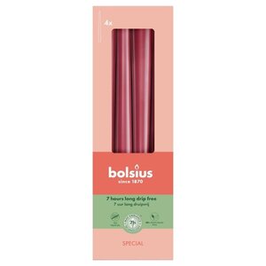 Bolsius kaarsen Bolsius Gotische dinerkaarsen Velvet Red met 7 branduren