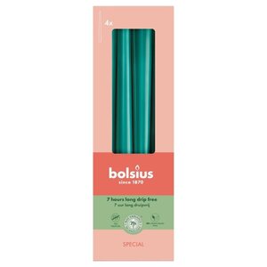 Bolsius kaarsen Bolsius Gotische dinerkaarsen Pine Green met 7 branduren