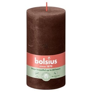 Bolsius kaarsen Rustiek stompkaars 130/68 Chocoladebruin