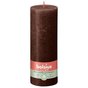 Bolsius kaarsen Rustiek stompkaars 190/68 Chocoladebruin
