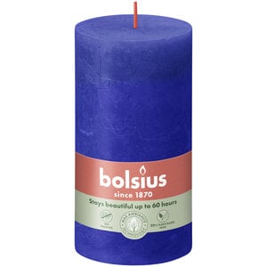 Bolsius kaarsen Rustiek stompkaars 190/68 Majorelle Blue