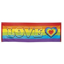 Banner Regenboog Love 74x220cm