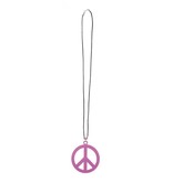 Hippie ketting fluor roze