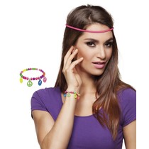 Hippie armbandje neon