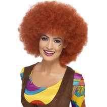 60's afro pruik auburn