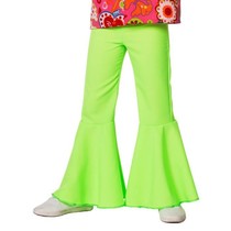 Hippiebroek bi-stretch kind neon groen