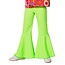 Hippiebroek bi-stretch kind neon groen