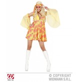 70's kostuum vrouw geel