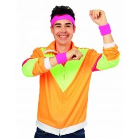 80's zweetband set neon roze