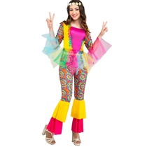 Hippie Rainbow Circle Kostuum Indy Dames