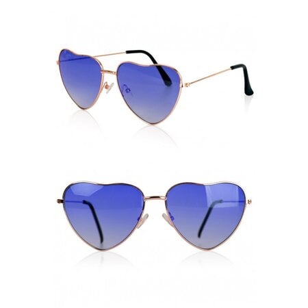 Blauwe Hartjesbril met gouden frame