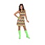 Neon Jurk Dames Multicolors Zigzag