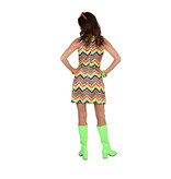 Neon Jurk Dames Multicolors Zigzag