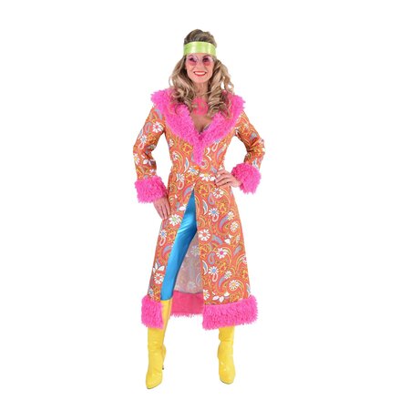 Hippie Mantel Paisley Dames Oranje/Pink