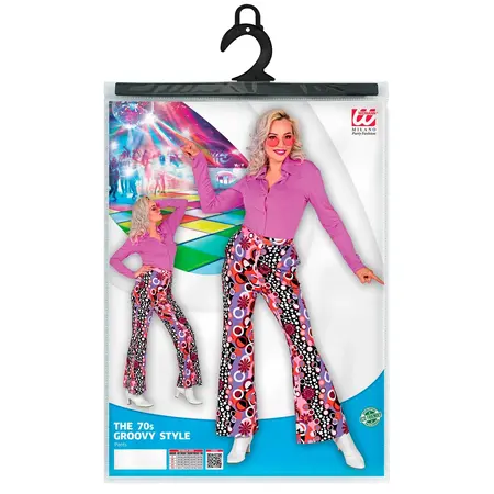 Flared Broek Paars 70's Groovy Dames