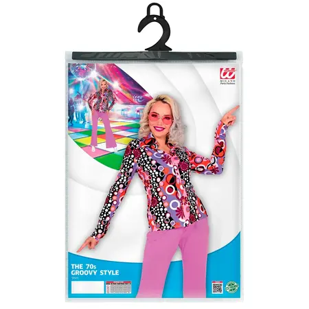 Party Blouse Paars 70's Groovy Dames
