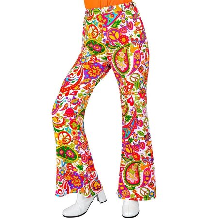 Flared Broek 60's Peace & Paisley Dames