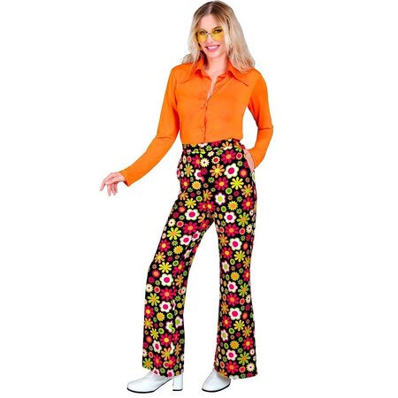 Flared Broek 60's Bloemen Dames