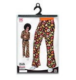 Flared Broek 60's Bloemen Zwart Heren