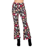 Hippiebroek Zwart met Kleurrijke Bloemen Dames