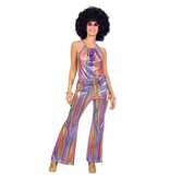 Disco Catsuit Regenboog Shine Dames