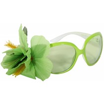 Partybril lime groen met bloem