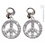 Peace and Love oorbellen Strass