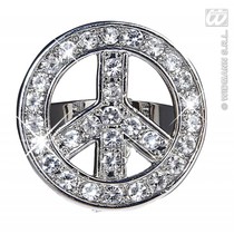 Peace and Love ring strass
