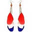 Veren oorbellen Holland rood/wit/blauw